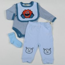 G2348: Baby Boys Monster 4 Piece Outfit (3-12 Months)